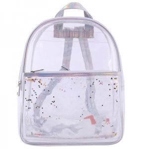China Summer Adjustable Strap Clear School Backpack Transparent Waterproof Mini PVC Backpack on sale