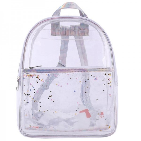 Summer Adjustable Strap Clear School Backpack Transparent Waterproof Mini PVC