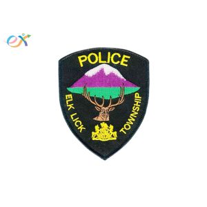 Polyester Material Police Embroidered Patch Size Customized With Iron On Backing