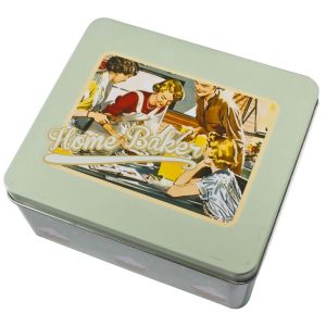 Square Lid Tin Cookie Containers