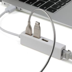 2 In 1 Plastic ABS Slim 3 Port 100Mbps USB 2.0 Hub
