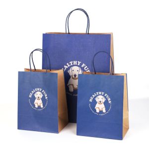 Sustainable Custom Shopping Paper Bags With Logo Printed Recyclable