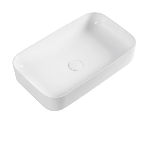 Modern Design New Arrival White Rectangular Ceramic Basin Art Basin for Hotel