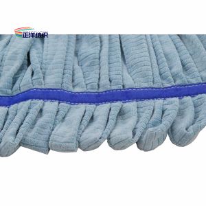 14oz Wet Cleaning Mop Medium Size Blue Loop End Microfiber Tube Mop