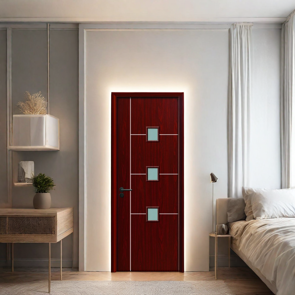 Cheap Easy to Clean WPC Hollow Door with Customizable Size and PVC Film Surface for Modern Interiors for sale