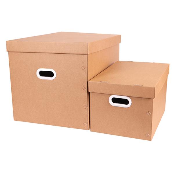 Heavy Duty Moving Kit Extra Thick Kraft Storage Boxes With Lids Built In Handles