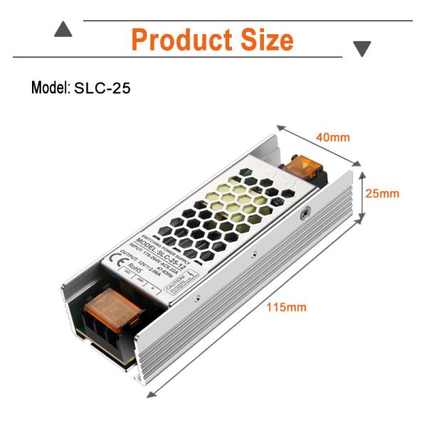 Aluminum Case Durable LED Strip Power Supply 24V 12V LED Strip Transformer