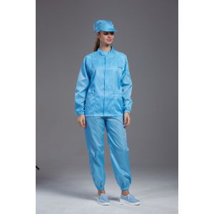 SMT Workshop ESD Anti Static Jackets and pants Blue Color With 75D or 100D Yarn