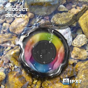 1500mAh IPX7 Waterproof Speaker , RGB Bluetooth Speaker ABS Silicone Material