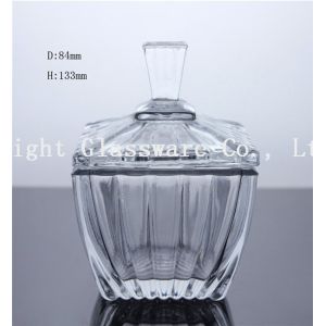 Cheap high white glass square fruit plate, glass candy container with lid for sale