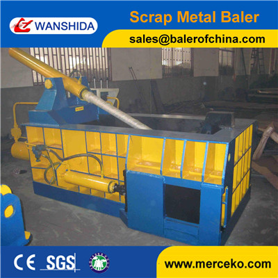 Side Push out scrap steel balers to compress Tin Cans with 100ton Hand Valve