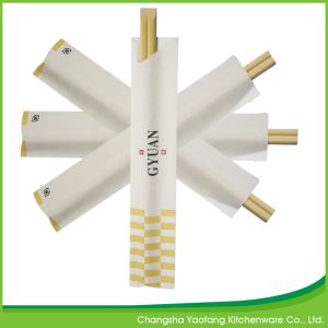 Disposable 21cm Natural Tensoge Bamboo Chopsticks; Open Paper Packing