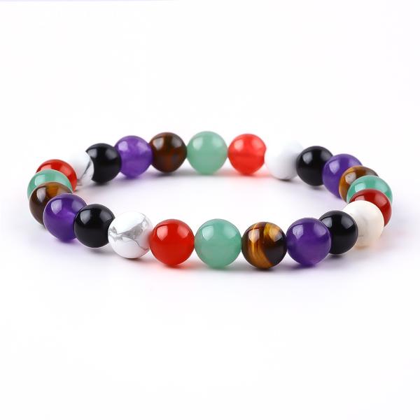 Quality Handmade Elastic Crystal Gemstone Bead Anxiety Healing Bracelet wholesale