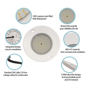 6W LED PAR56 Pool Light Ultra Thin PC Material Wall Mounted Swimming Pool Lights