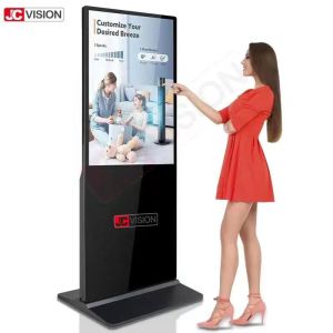 Android/Windows OS 65 inch White Floor Stand Digital Signage for Displaying 4k-