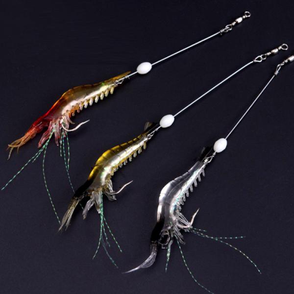 Quality Soft Shrimp Bait Night Fishing Lures 9cm 6g Simulation With Hook wholesale