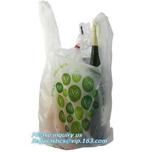 Singlet Vest Carrier Plastic Biodegradable Shopping Bag With EN13432 Certificate