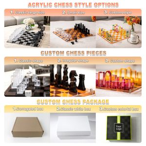 Personalized Gifts Chess Board Game Set Acrylic