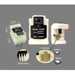 DUAL CHIP SIZE EEPROM ADAPTER 2 IN 1 QFN/WSON 8*6 and 6*5mm TO DIP8 SOCKET FOR