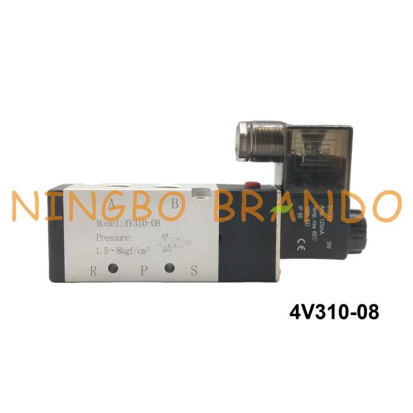 Quality BSP 1/4" 4V310-08 AirTAC Type Pneumatic Solenoid Valve 5/2 Way Single Solenoid DC12V DC24V wholesale
