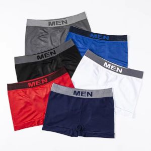 Men'S Printed Letter Underpants Mid Rise Boxer Shorts Nylon Brief Polyester