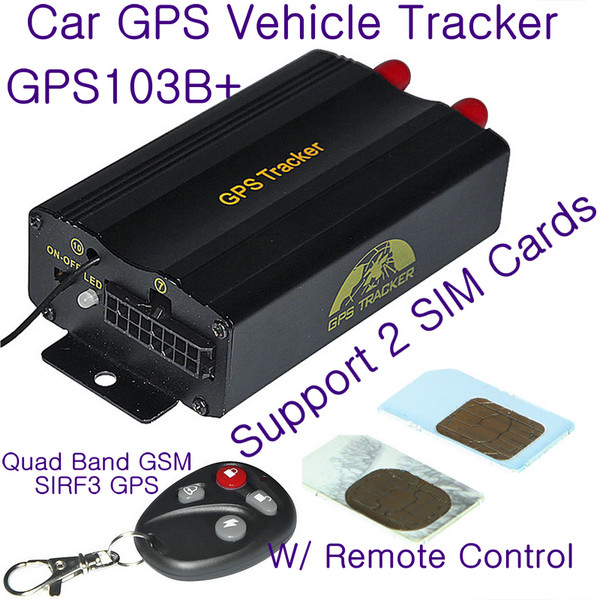 GPS103B+ Remote Control Car GPS Vehicle Tracker W/ 2 SIM Slot & Central Locking