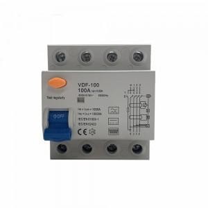 Cheap 100A AC 100mA 4pole 10KA Type B RCD DC 6mA EV RCCB Circuit Breaker for sale