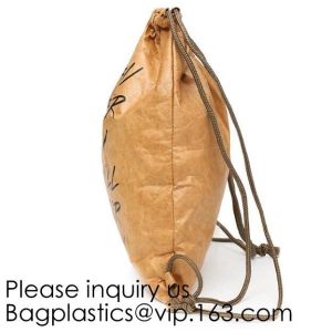 Drawstring Backpack - Tyvek Bag Paper bag,Waterproof Tyvek Bag for Gym or Travel