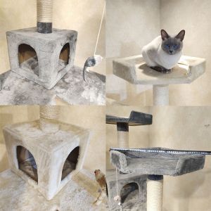 OEM ODM White Cat Scratcher Climber Plush Cat Scratcher Tree House