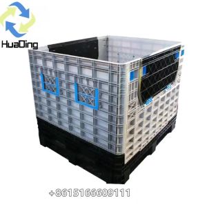 Heavy duty loading large plastic pallet box foldable collapsible virgin HDPE