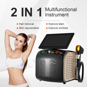 Dual Handle 808nm Diode Laser And Pico Laser Machine Professional Hair Removal