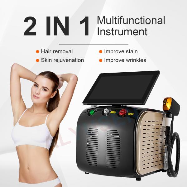 Quality Dual Handle 808nm Diode Laser And Pico Laser Machine Professional Hair Removal Tattoo Removal Rejuvenation Machine wholesale