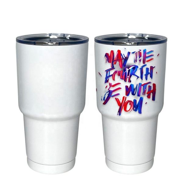 20oz And 30oz Blank Sublimation Tumblers Double Walled Vacuum Insulated Stainless Steel Car Cup With Lid