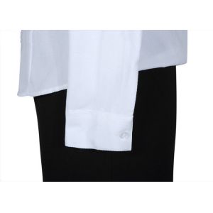 White Fabric Professional Work Uniforms 100% Polyester Cotton With Single