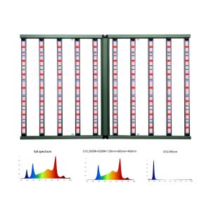 Commercial Hydroponic Full Spectrum 4x6ft 10 Bar Dual-channel UV 1100W LED Grow