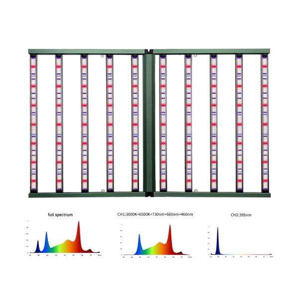 Commercial Hydroponic Full Spectrum 4x6ft 10 Bar Dual-channel UV 1100W LED Grow