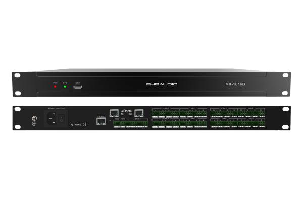 16 In 16 Out Dante Audio DSP RS232 And Camera Control , EQ High End DSP
