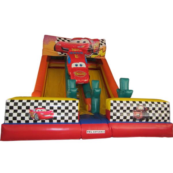 Classic Red Colour Interesting Inflatable Car Slide 0.55mm PVC Tarpaulin