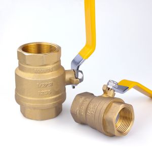 TMOK Female And Female BSP Thread Brass Ball Valve With Yellow Handle