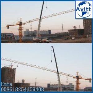 QTZ63 5ton Topkit Tower Crane Potain S24 Mast Sections for 10 floor Buildings in