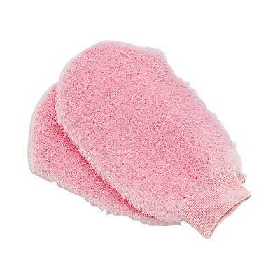 Quality Light Pink Body Scrubbing Gloves Exfoliating Shower Mitt With Elasticity wholesale