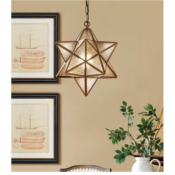 Nordic Led Pendant Lights Art Glass Start Geometric Pendant Lamp(WH-GP-170)