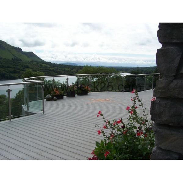 Dark Grey Waterproof WPC Decking Boards , Recycled Plastic Decking Material With