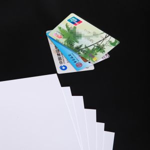 China Matte White PVC Core Sheet 295x485mm Size Vicat 72 Degree Surface Tension 38 Dynes for Bank Cards on sale