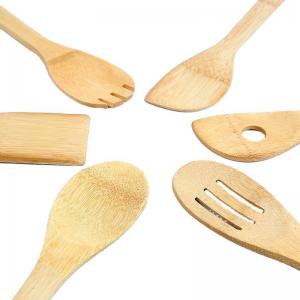 Cheap 6 Piece Bamboo Kitchen Utensil Set Wood Spatula Spoon For Cooking for sale