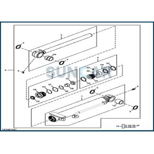 China 4614062 Blade Angle Hydraulic Cylinder Seal Kit Fits DEERE 60D 60G on sale