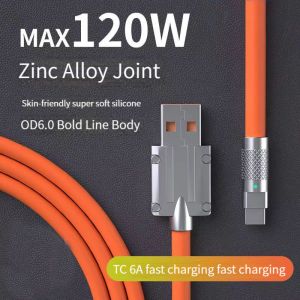 Fast Type USB C Data Cable 120W 6A Liquid Silicone Super Charge