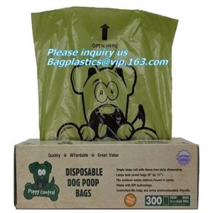 Customized Compostable Green Dog Poop Bag, biodegradable and compostable zero