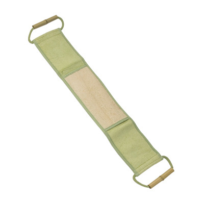 Quality Men Exfoliating Back Scrubber Body Shower Belt With Bamboo Handle wholesale