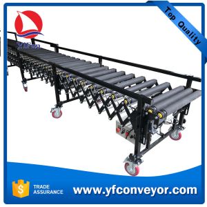 Expandable Motorized Rubber coated Flexible Roller Conveyor